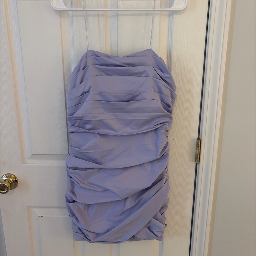 DO+BE Lilac Strapless Ruched Mini Dress